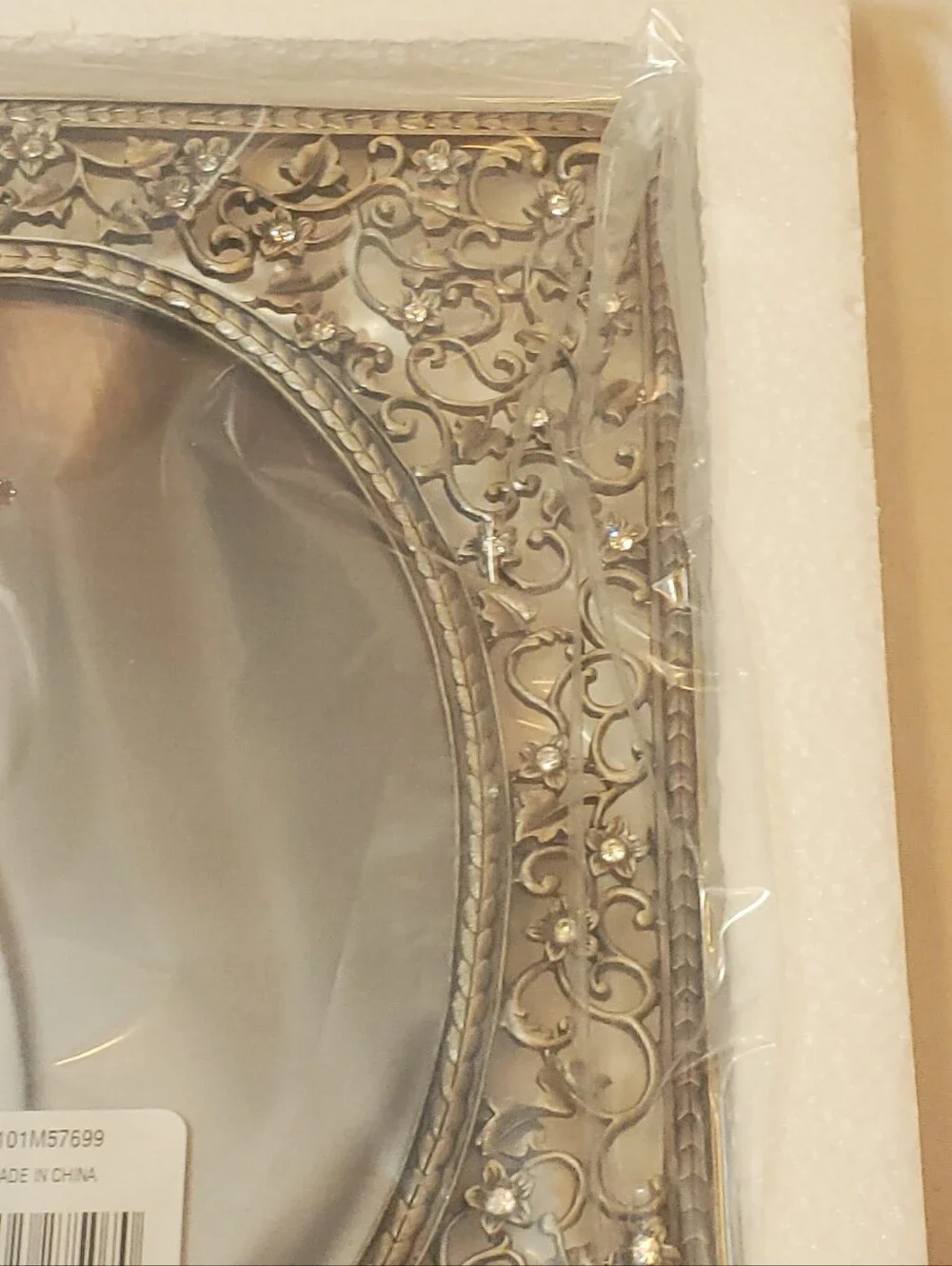 Inhabit Vtg 2006 Silver Pewter Ornate Filigree Freestanding Picture Frame Macys